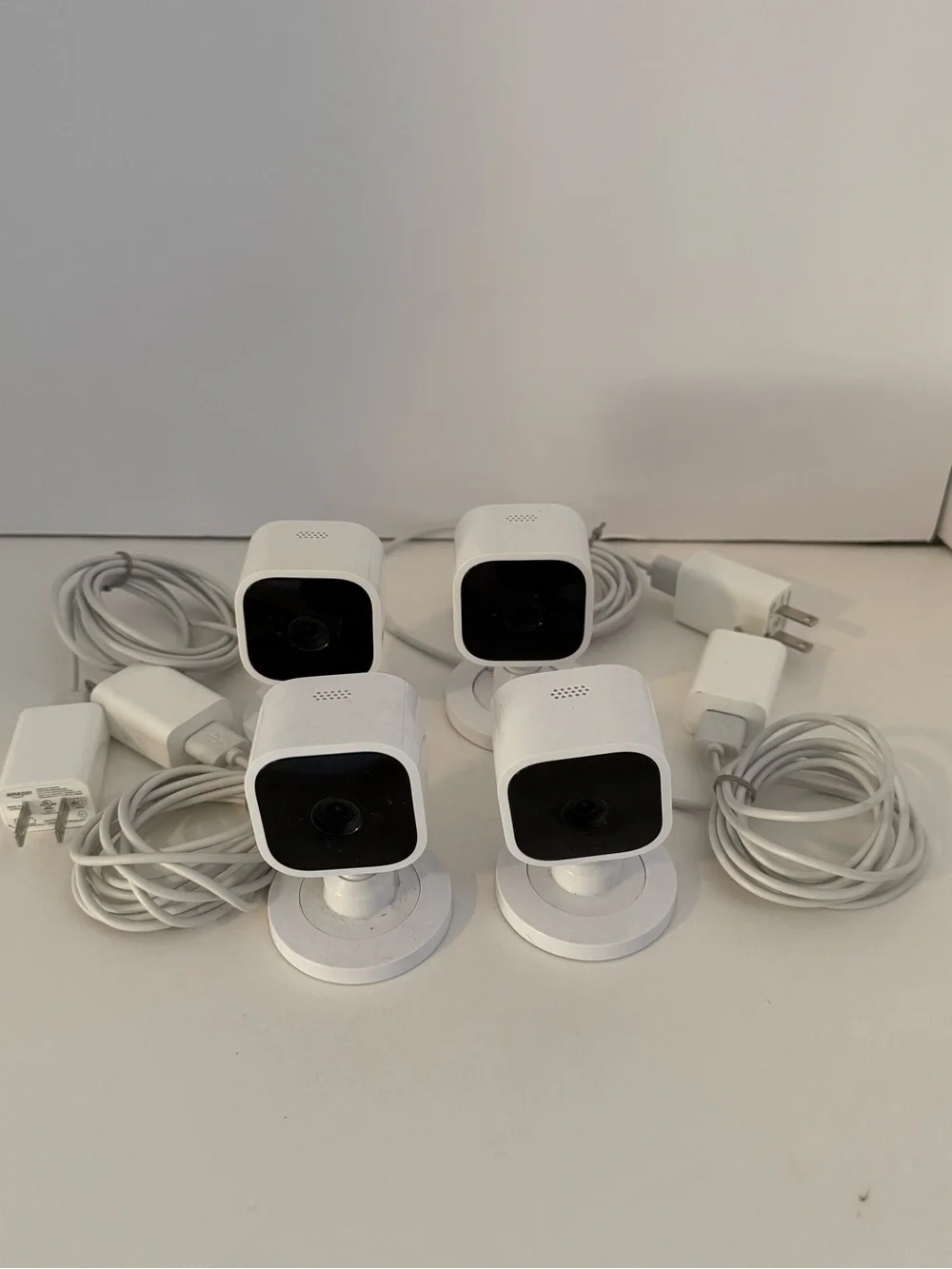 White Indoor Security Webcam 4-Pack with Power Adapters